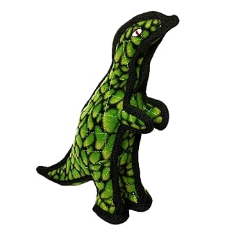 Tuffy Jr. Dinosaur T-Rex Dog Toy - Durable Plush for Small to Medium Dogs, Floats, Machine Washable