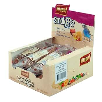 A&E Vitapol Smakers Parakeet Treat Sticks - Strawberry - 12 Count Display Box
