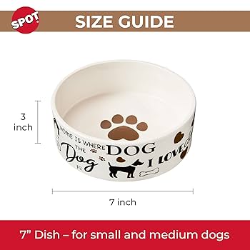 Spot I Love Dogs Dog Dish - 7 inch Ceramic Bowl
