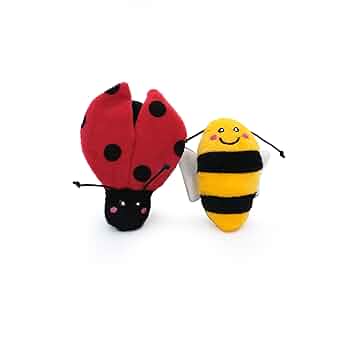 ZippyClaws Catnip Cat Toys - Ladybug and Bee 2 Pack, Interactive Plush Kitty Toys