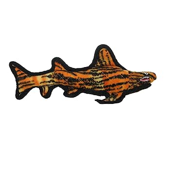 Tuffy Ocean Creature Tiger Shark Dog Toy Durable Plush Squeaky Float Toy