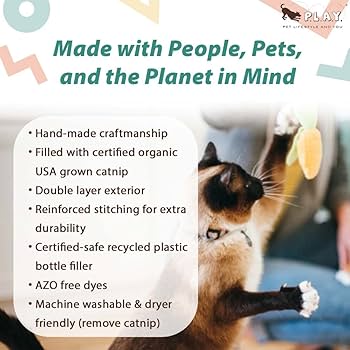 P.L.A.Y. Feline Frenzy Purrfect Picnic Cat Toy Set - Organic Catnip BBQ Picnic Food Plush Toys