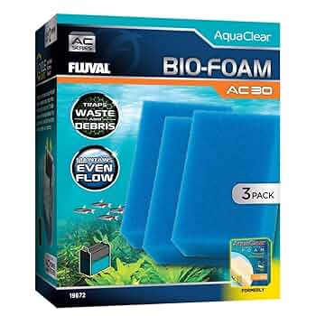 Fluval Bio-Foam AC30 Filter Inserts, 3-Pack - Aquarium Filter Media