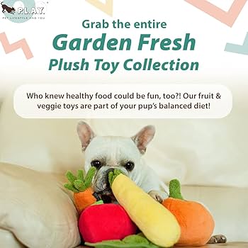 P.L.A.Y. Garden Fresh Peapod Plush Dog Toy - Mini, Eco-Friendly Squeaky Chew Toy
