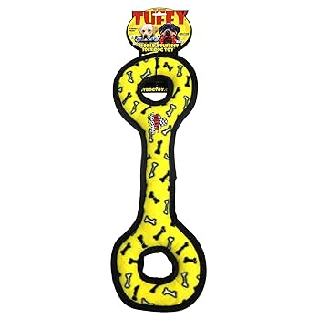 Tuffy Ultimate Tug-O-War Dog Toy - Yellow Bone, Durable Interactive Play, 22 inch
