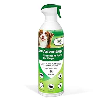 Advantage Flea & Tick Treatment Spray for Dogs, 8 oz - Kills Fleas, Ticks, Larvae & Eggs
