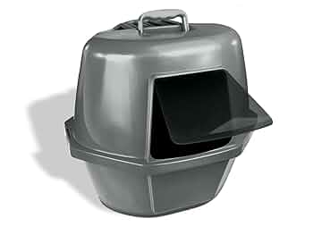 Van Ness Large Corner Enclosed Cat Litter Pan - Silver/Gray - Odor Control