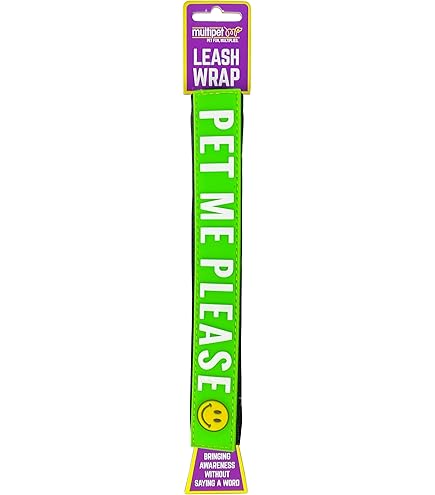 MultiPet "I'm Friendly" Dog Leash Wrap - Blue Pet Leash Sleeve