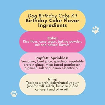 Puppy Cake Dog Birthday Cake Kit - Birthday Cake Flavor with Pupfetti Sprinkles, Icing, & Candle