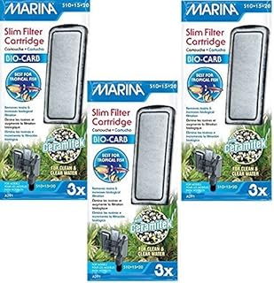 Marina Slim Filter Bio-Carb Carbon Plus Ceramic Cartridge - 3 Pack - A291 Aquarium Filter Replacement