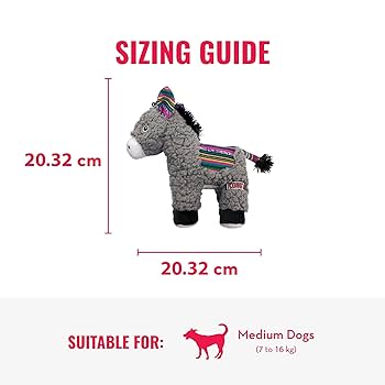 KONG Sherps Donkey Dog Toy - Medium Plush Squeaky Toy for Indoor Play