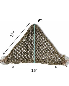 PENN-PLAX Reptology Lizard Lounger Corner Triangle - Natural Seagrass - Small Reptile Hammock