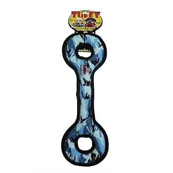 Tuffy's Ultimate Tug-O-War Dog Toy - Blue Camo - X-Large - Durable Plush Squeaky Tug Toy