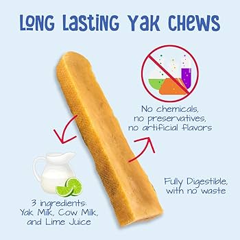 Yeti Dog Chew - Himalayan Yak Cheese, Medium, 5 oz, 2-Pack - Long Lasting Natural Treat