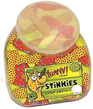 Yeowww! Catnip Fish Bowl with School of Stinkies - 51 Piece Cat Toy Display