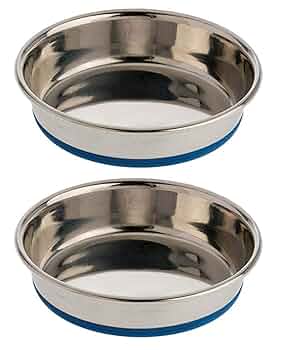 OurPets Durapet Cat Dish - Stainless Steel with Rubber Base - 0.75 Cup / 6 oz / 8 oz