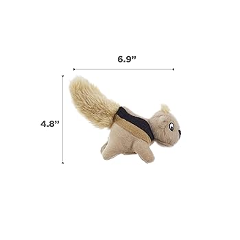 Outward Hound Squeakin' Squirrels Plush Dog Toy Refills - 3 Pack - Hide-A-Squirrel Replacement Toys