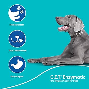 Virbac C.E.T. Enzymatic Oral Hygiene Chews for Dogs - Large - 30 Count - Dental Chews for Plaque & Tartar Control
