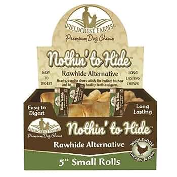 Fieldcrest Farms Nothin' to Hide Chicken Roll Dog Chew - 5 Inch, Rawhide Alternative