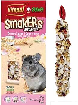 Vitapol Smakers Chinchilla Treat Sticks - Coconut & Rose, 2 Count