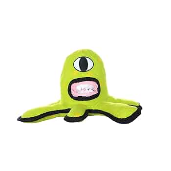 Tuffy Alien Captain Kurklops Dog Toy - Durable Green Plush Squeaky Toy for Dogs - 12 inch