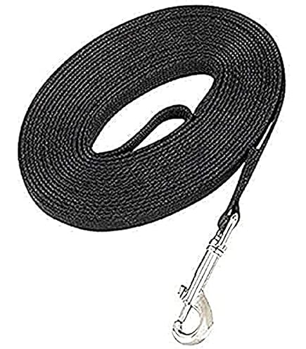 Coastal Pet Train Right Dog Training Leash - Cotton Web, Black, 5/8" x 30'
