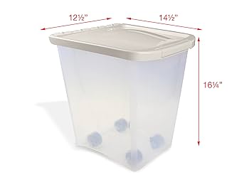 Van Ness 25 lb Pet Food Storage Container - Fresh-Tite Seal, Optional Wheels