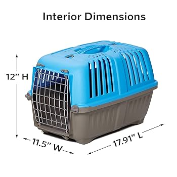 Midwest Spree 19-Inch Pet Carrier - Blue - Hard Sided - Cat, Small Dog, Small Animal Travel Crate
