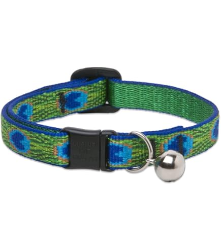 LupinePet Safety Cat Collar - Petunias - 1/2 inch Wide - Adjustable 8-12 inches