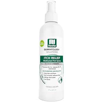 Nootie Medicated Anti-Itch Spray for Dogs & Cats, 8 oz - Itch Relief & Skin Care with Pramoxine & Lidocaine