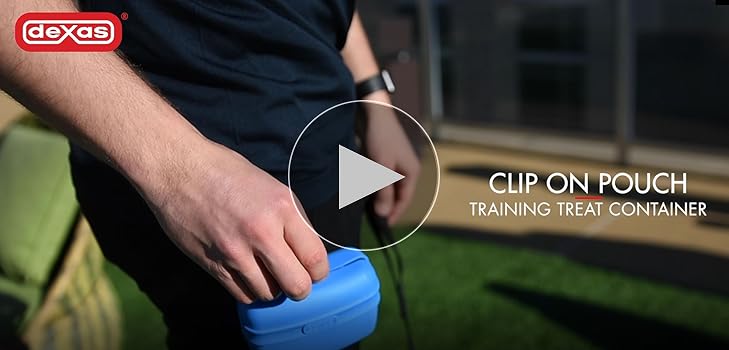 Dexas Pets Pooch Pouch - Flexible Dog Treat/Training Clip Pouch, Light Gray