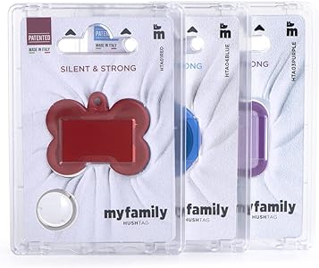 MyFamily Hushtag XL Black Bone Pet ID Tag - Aluminum with Rubber Silencer