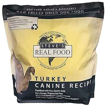 Steve's Real Food Dog Freeze Dried Turkey Nuggets 1.25lb Raw Diet