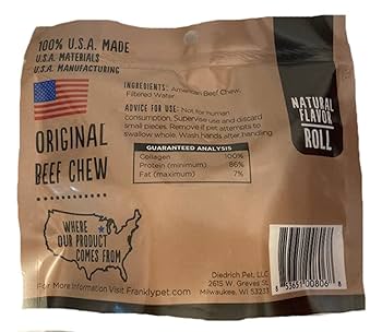 Frankly 7-8" Natural Retriever Roll - Beef Collagen Dog Chew, 2-Pack