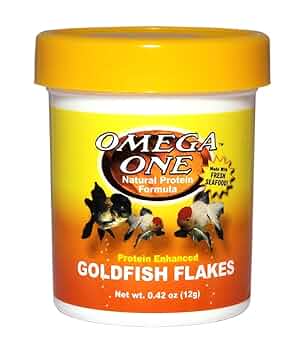Omega One Goldfish Flakes - Fresh Seafood Formula, 0.42 oz / 0.75 oz - Premium Fish Food