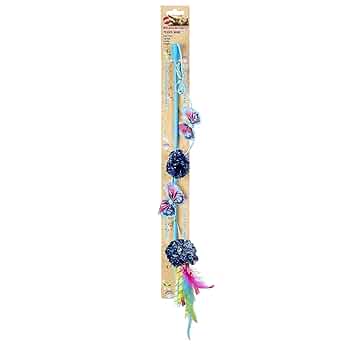 SPOT Butterfly & Mylar Wand Cat Toy - Teaser Wand with Butterfly and Mylar - Assorted Colors