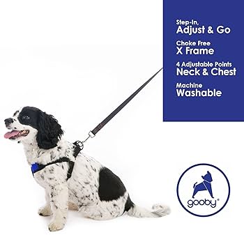 Gooby Comfort X Step-in Dog Harness, Choke-Free, Micro Suede, Patented X Frame, Blue, X-Large