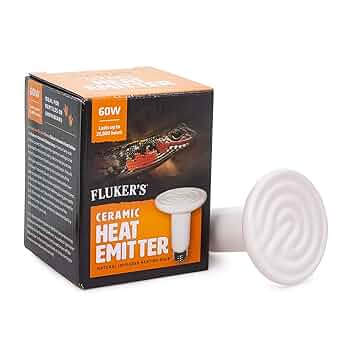 Fluker's Ceramic Heat Emitter 60W - Infrared Reptile Heat Bulb - 24 Hour Heat Source