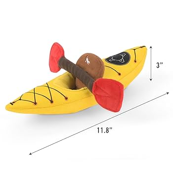 P.L.A.Y. Camp Corbin K9 Kayak Plush Dog Toy - Outdoor Camping Squeaker Chew Toy