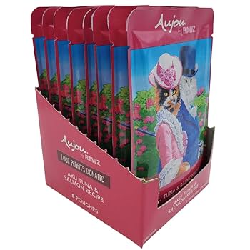 Rawz Aujou Aku Tuna & Salmon Cat Food Pouches, 2.46 oz (8-Pack)