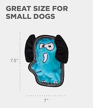 Outward Hound Tough Seamz Elephant Dog Toy - Durable Plush Squeaker Toy for Dogs