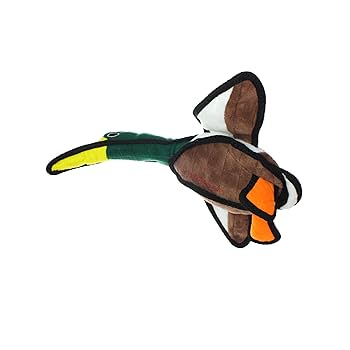Tuffy Barnyard Duck Dog Toy - Durable Plush Duck with Squeaker - Tough Layers for Chewers