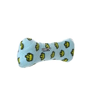Tuffy Mighty Bone Blue Dog Toy - Durable, Squeaky, No Stuffing, Interactive Play
