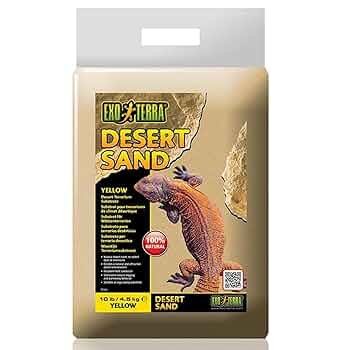 Exo Terra Desert Sand Yellow - Natural Terrarium Substrate - 10 lb / 4.5 kg