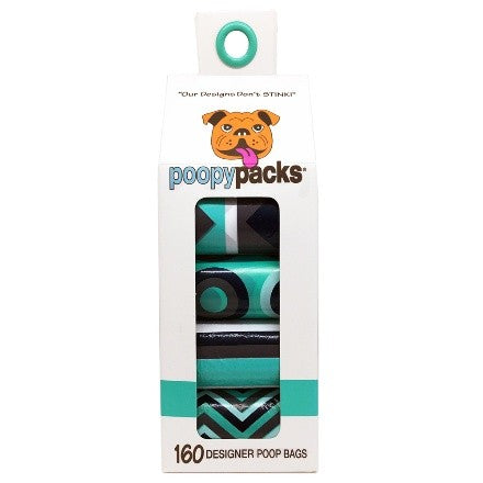 Metro Paws Poopy Packs Dog Waste Bags - Seafoam, 8 Rolls (20 Bags/Roll)