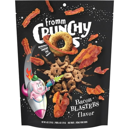 Fromm Crunchy O's Bacon Blasters Dog Treats - 6 oz Bag, Crunchy Bacon Flavor