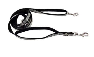 Coastal Pet Products Padded Multi-Function Dog Leash Black and Grey 3/4 inch x 6 ft / 7ft