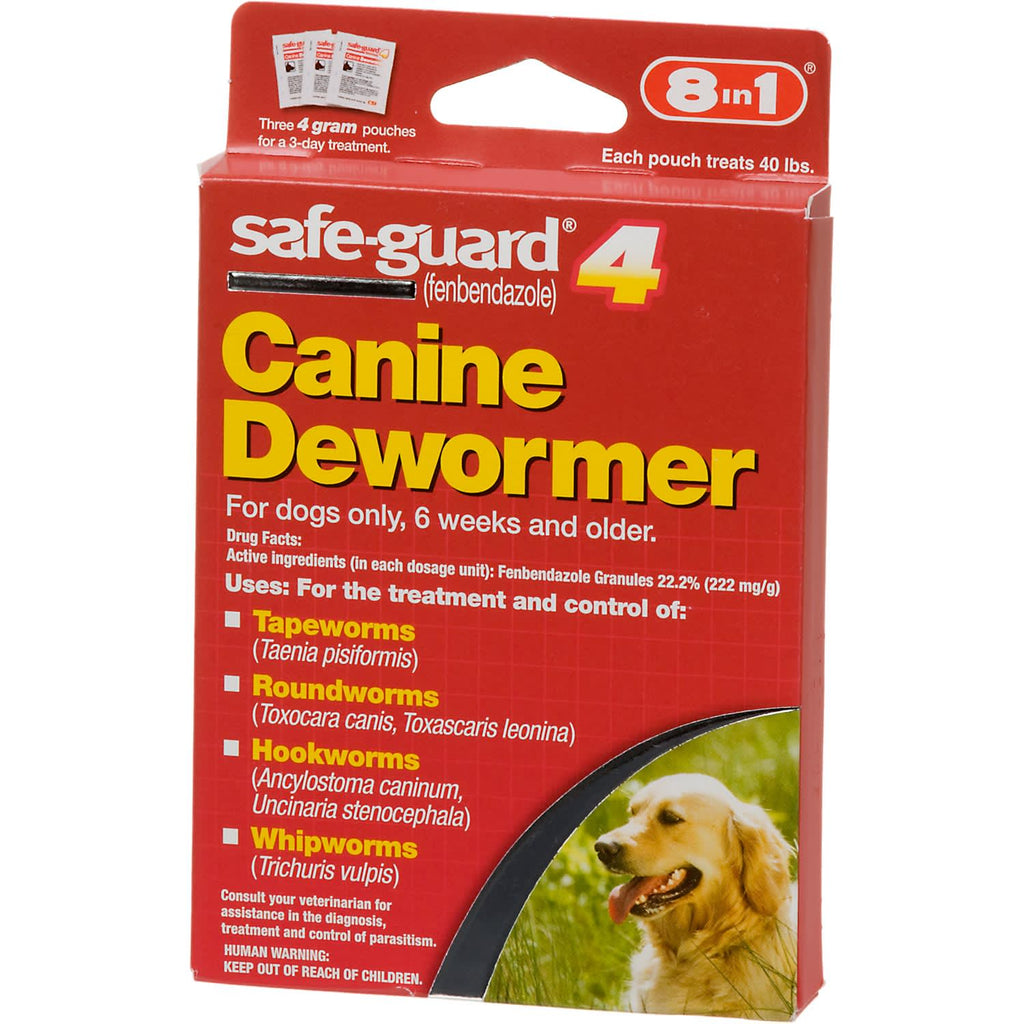 Safe-Guard Canine Dewormer - Fenbendazole - 4 Gram Packet, Treats 31-40 lb Dogs (3 Pack)