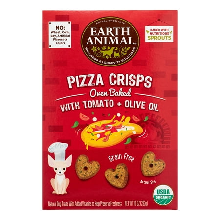 Earth Animal Grain-Free Pizza Crisps Organic Tomato & Oli...