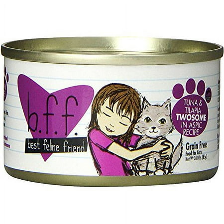 Weruva BFF Tuna & Tilapia Twosome in Gelee - Grain-Free Wet Cat Food, 3oz Can (Single or Case of 24)